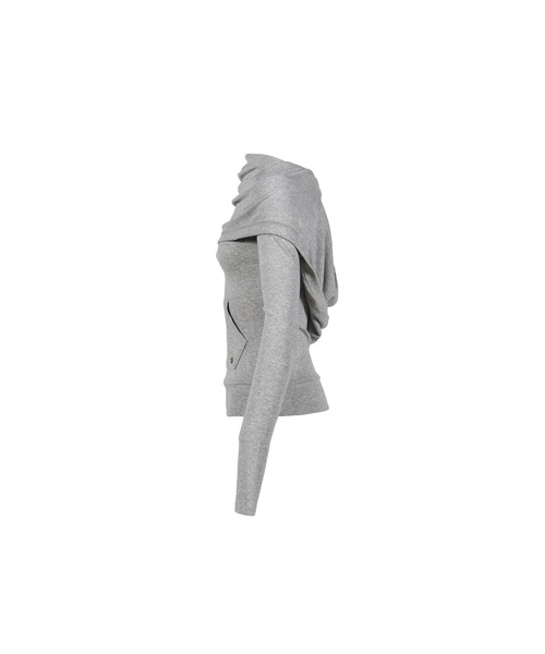 BOHEMSEO(ボヘミアンソウル)の「SOFT COWL HOOD T(Tシャツ/カットソー・レディース・グレー/ブラック・OS)」の7枚目の写真