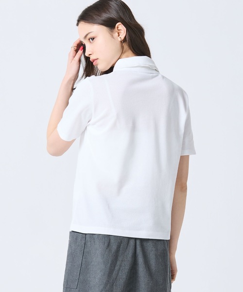 LACOSTE(ラコステ)の「ダブルカラー鹿の子鹿の子ポロシャツ(ポロシャツ・レディース・ホワイト/アクア・34/38/36/40)」の8枚目の写真