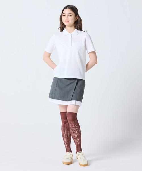 LACOSTE(ラコステ)の「ダブルカラー鹿の子鹿の子ポロシャツ(ポロシャツ・レディース・ホワイト/アクア・34/38/36/40)」の9枚目の写真