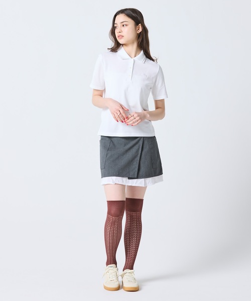 LACOSTE(ラコステ)の「ダブルカラー鹿の子鹿の子ポロシャツ(ポロシャツ・レディース・ホワイト/アクア・34/38/36/40)」の10枚目の写真