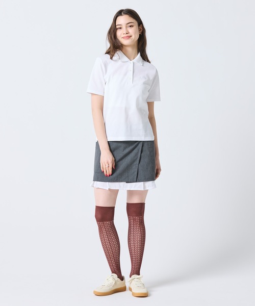 LACOSTE(ラコステ)の「ダブルカラー鹿の子鹿の子ポロシャツ(ポロシャツ・レディース・ホワイト/アクア・34/38/36/40)」の11枚目の写真