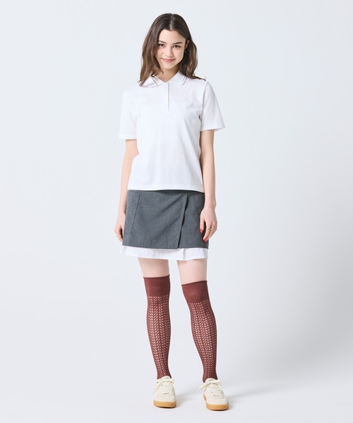 LACOSTE(ラコステ)の「ダブルカラー鹿の子鹿の子ポロシャツ(ポロシャツ・レディース・ホワイト/アクア・34/38/36/40)」の12枚目の写真