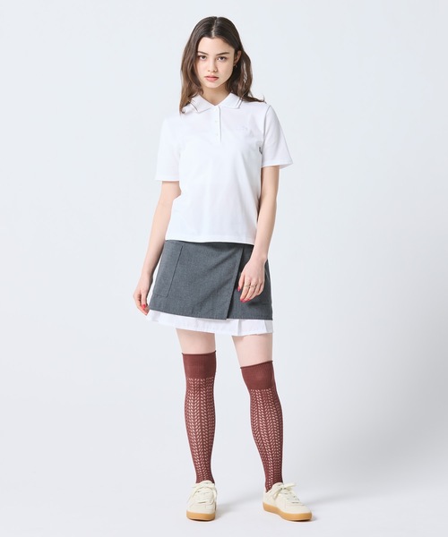 LACOSTE(ラコステ)の「ダブルカラー鹿の子鹿の子ポロシャツ(ポロシャツ・レディース・ホワイト/アクア・34/38/36/40)」の13枚目の写真