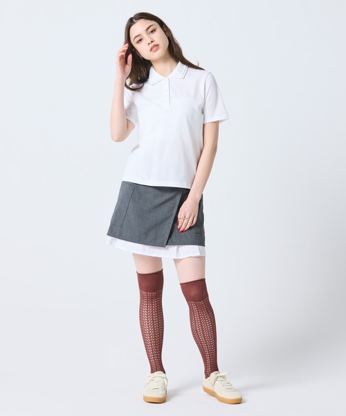 LACOSTE(ラコステ)の「ダブルカラー鹿の子鹿の子ポロシャツ(ポロシャツ・レディース・ホワイト/アクア・34/38/36/40)」の14枚目の写真
