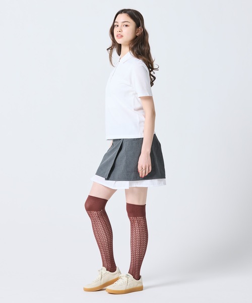 LACOSTE(ラコステ)の「ダブルカラー鹿の子鹿の子ポロシャツ(ポロシャツ・レディース・ホワイト/アクア・34/38/36/40)」の15枚目の写真