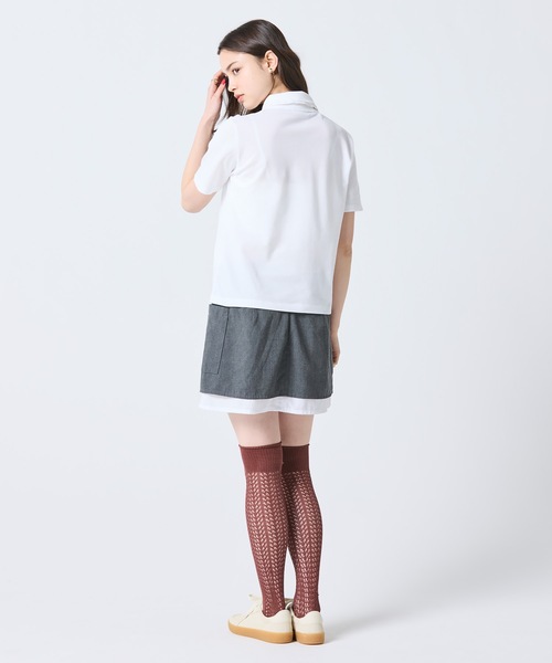 LACOSTE(ラコステ)の「ダブルカラー鹿の子鹿の子ポロシャツ(ポロシャツ・レディース・ホワイト/アクア・34/38/36/40)」の16枚目の写真