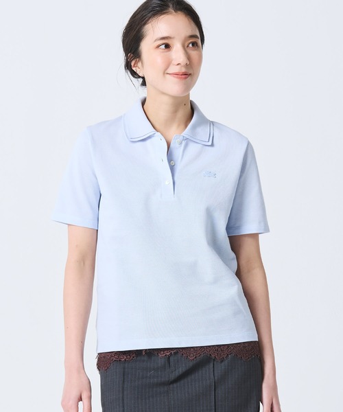 LACOSTE(ラコステ)の「ダブルカラー鹿の子鹿の子ポロシャツ(ポロシャツ・レディース・ホワイト/アクア・34/38/36/40)」の17枚目の写真