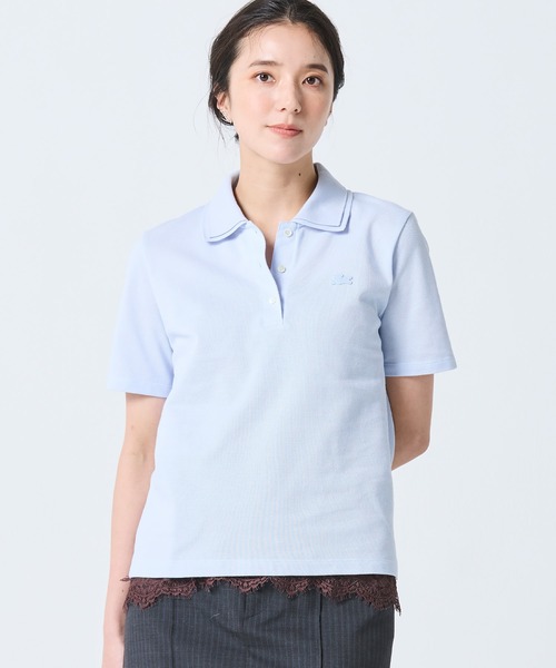 LACOSTE(ラコステ)の「ダブルカラー鹿の子鹿の子ポロシャツ(ポロシャツ・レディース・ホワイト/アクア・34/38/36/40)」の18枚目の写真