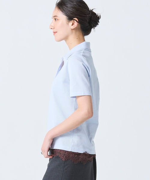 LACOSTE(ラコステ)の「ダブルカラー鹿の子鹿の子ポロシャツ(ポロシャツ・レディース・ホワイト/アクア・34/38/36/40)」の20枚目の写真
