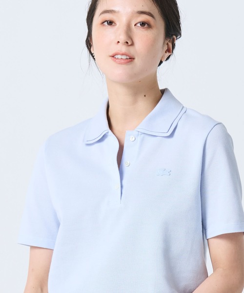 LACOSTE(ラコステ)の「ダブルカラー鹿の子鹿の子ポロシャツ(ポロシャツ・レディース・ホワイト/アクア・34/38/36/40)」の19枚目の写真