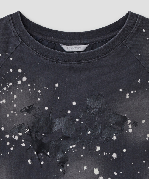 TYPESERVICE（タイプサービス）の「Spray Print Raglan Top [Charcoal]（Tシャツ/カットソー・レディース・その他・FREE）」の3枚目の写真