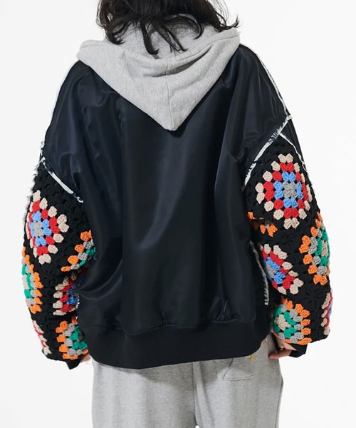 DISCOVERED（ディスカバード）の「【DISCOVERED/ディスカバード】CROCHET SLEEVE MA-1（MA-1・メンズ・ブラック/ブラック系2・3/1）」の7枚目の写真