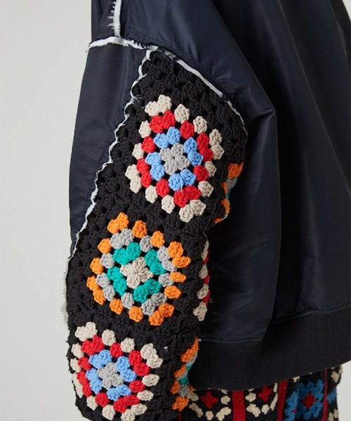 DISCOVERED（ディスカバード）の「【DISCOVERED/ディスカバード】CROCHET SLEEVE MA-1（MA-1・メンズ・ブラック/ブラック系2・3/1）」の8枚目の写真