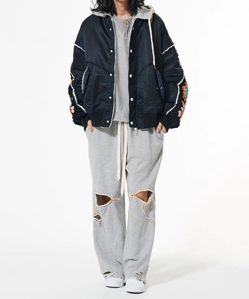 DISCOVERED（ディスカバード）の「【DISCOVERED/ディスカバード】CROCHET SLEEVE MA-1（MA-1・メンズ・ブラック/ブラック系2・3/1）」の6枚目の写真