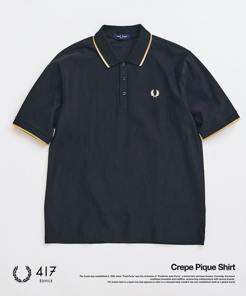 ★新品タグ付き！FRED PERRY 417 EDIFICE別注ポロシャツ FRED PERRY / フレッドペリー417別注 Crepe Pique Shirt（ポロシャツ