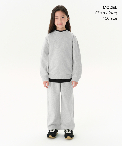 MUSINSA STANDARD KIDS（ムシンサスタンダードキッズ）の「オーバーサイズスウェットシャツ [メランジライトグレー]（スウェット・レディース・その他・100/110/120/130/140/150/160）」の8枚目の写真