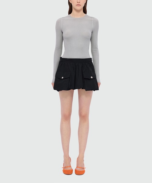 MSGM（エムエスジーエム）の「タフタ バルーンミニスカート（スカート・レディース・ブラック・42/40）」の6枚目の写真