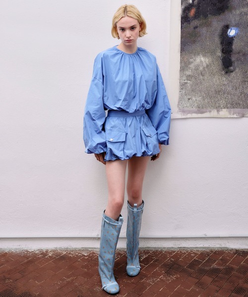 MSGM（エムエスジーエム）の「タフタ バルーンミニスカート（スカート・レディース・ブラック・42/40）」の4枚目の写真