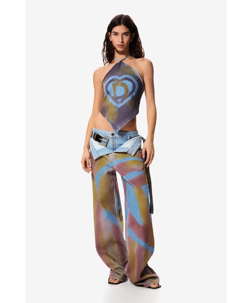 Desigual(デシグアル)の「【Desigual×MASHA POPOVA】レイヤードウエスト グラデーションワイドデニムパンツ(デニムパンツ・レディース・イエロー・S/M/L/XS)」の4枚目の写真