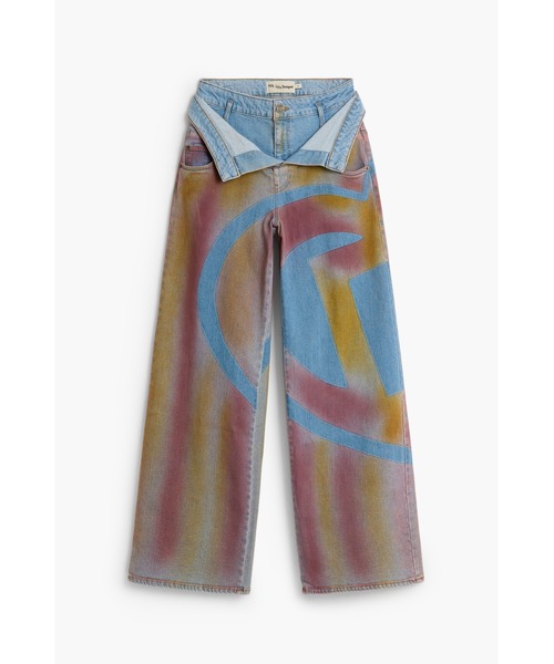 Desigual(デシグアル)の「【Desigual×MASHA POPOVA】レイヤードウエスト グラデーションワイドデニムパンツ(デニムパンツ・レディース・イエロー・S/M/L/XS)」の5枚目の写真
