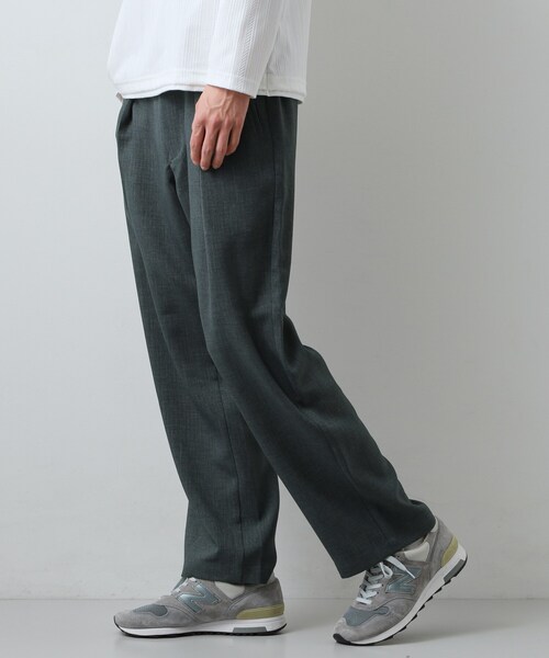 THE SHOP TK （ザ ショップ ティーケー ）の「【LINO FINE】リネンライク　ワイドイージーパンツ  UVカット　イージーケア　吸水速乾　洗濯機OK（その他パンツ・メンズ・チャコールグレー/キャメル/ブルー系その他・02/03/04）」の2枚目の写真