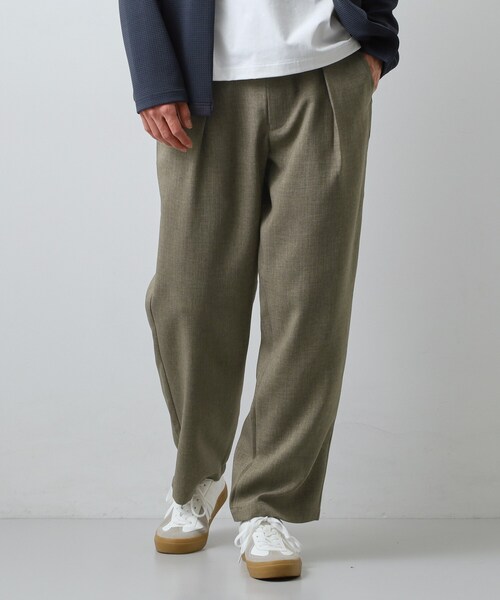 THE SHOP TK （ザ ショップ ティーケー ）の「【LINO FINE】リネンライク　ワイドイージーパンツ  UVカット　イージーケア　吸水速乾　洗濯機OK（その他パンツ・メンズ・チャコールグレー/キャメル/ブルー系その他・02/03/04）」の3枚目の写真