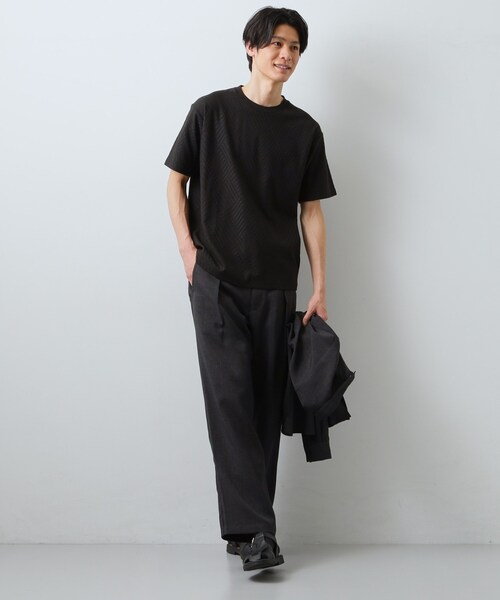 THE SHOP TK （ザ ショップ ティーケー ）の「【LINO FINE】リネンライク　ワイドイージーパンツ  UVカット　イージーケア　吸水速乾　洗濯機OK（その他パンツ・メンズ・チャコールグレー/キャメル/ブルー系その他・02/03/04）」の6枚目の写真