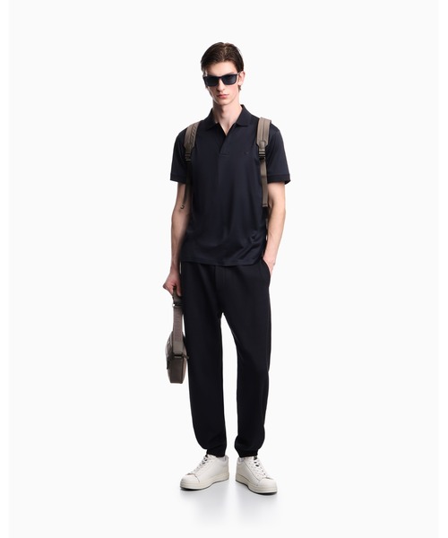 EMPORIO ARMANI(エンポリオアルマーニ)の「<オンライン限定>【エンポリオ アルマーニ】Travel Essential ポロシャツ リヨセル混紡ジャージー(ポロシャツ・メンズ・ネイビー・LARGE/SMALL/X-LARGE/XX-LARGE)」の2枚目の写真
