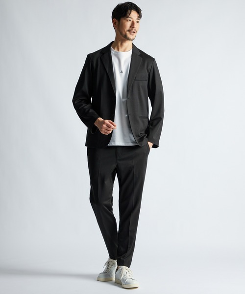 LANVIN en Bleu(ランバンオンブルー)の「セットアップ ストライプ ジャージージャケット(テーラードジャケット・メンズ・チャコールグレー/グレー・52/50/48/46)」の4枚目の写真