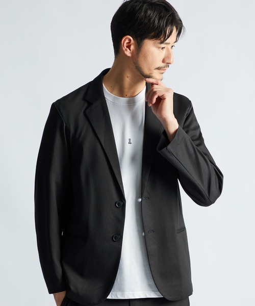 LANVIN en Bleu(ランバンオンブルー)の「セットアップ ストライプ ジャージージャケット(テーラードジャケット・メンズ・チャコールグレー/グレー・52/50/48/46)」の3枚目の写真