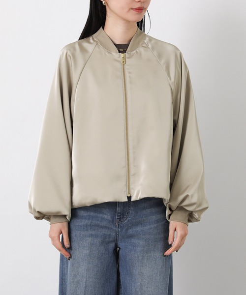 Gready Brilliant(グレディブリリアン)の「サテンバルーンヘムブルゾン(ブルゾン・レディース・ネイビー/グレイッシュベージュ・38)」の9枚目の写真