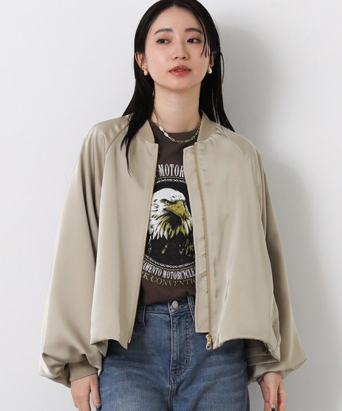 Gready Brilliant(グレディブリリアン)の「サテンバルーンヘムブルゾン(ブルゾン・レディース・ネイビー/グレイッシュベージュ・38)」の19枚目の写真