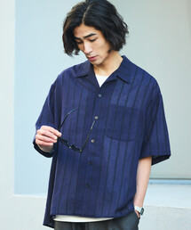 限定展開 Relax Fit リラックスフィット シャドーストライプ オープンカラー シャツ
