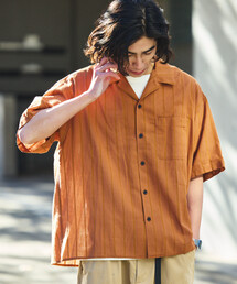 限定展開 Relax Fit リラックスフィット シャドーストライプ オープンカラー シャツ