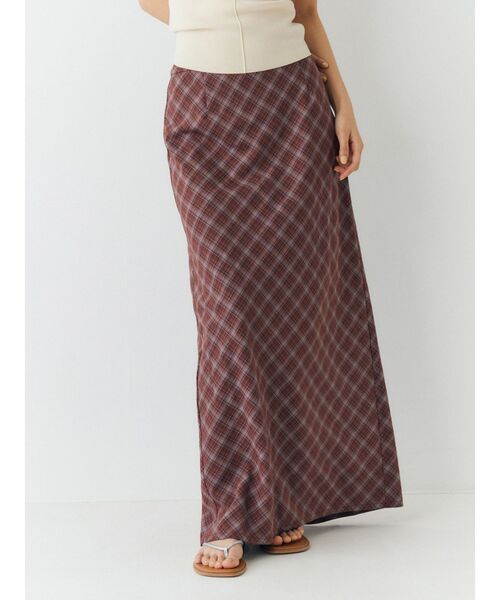 Ungrid（アングリッド）の「チェックアイラインスカート（スカート・レディース・ネイビー/ブラウン・FREE）」の3枚目の写真