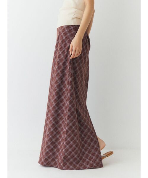 Ungrid（アングリッド）の「チェックアイラインスカート（スカート・レディース・ネイビー/ブラウン・FREE）」の4枚目の写真