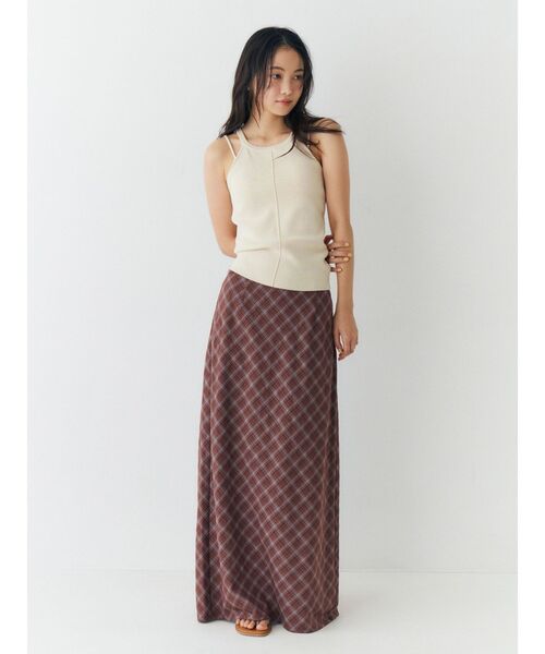 Ungrid（アングリッド）の「チェックアイラインスカート（スカート・レディース・ネイビー/ブラウン・FREE）」の7枚目の写真