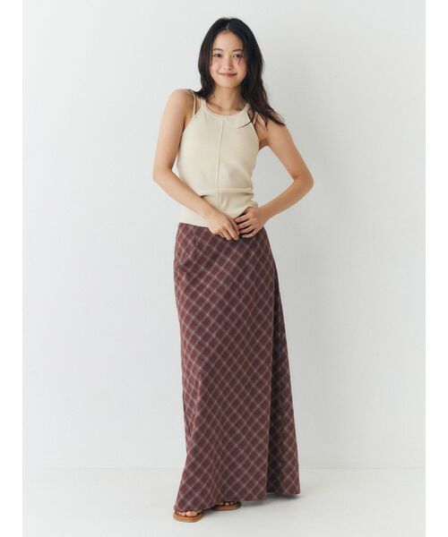 Ungrid（アングリッド）の「チェックアイラインスカート（スカート・レディース・ネイビー/ブラウン・FREE）」の8枚目の写真