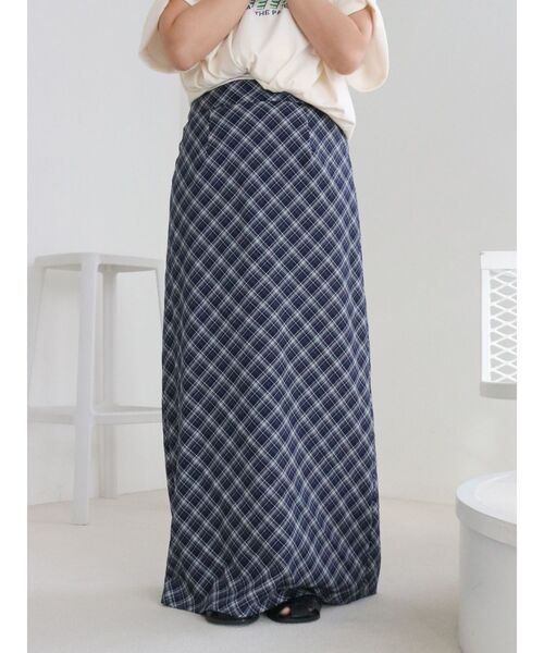 Ungrid（アングリッド）の「チェックアイラインスカート（スカート・レディース・ネイビー/ブラウン・FREE）」の10枚目の写真