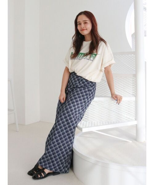 Ungrid（アングリッド）の「チェックアイラインスカート（スカート・レディース・ネイビー/ブラウン・FREE）」の15枚目の写真