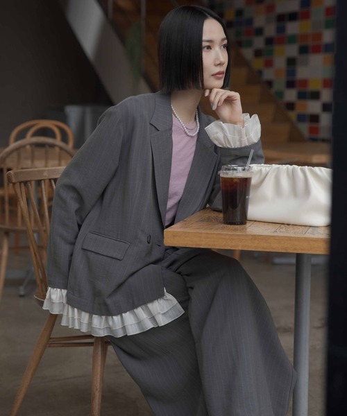 LEPSIM（レプシィム）の「《オフィスライン》アソートスーパーワイドパンツ　637917（その他パンツ・レディース・ベージュ/グレー/チャコールグレー・FREE）」の8枚目の写真