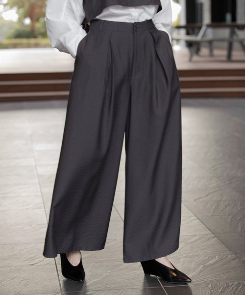 LEPSIM（レプシィム）の「《オフィスライン》アソートスーパーワイドパンツ　637917（その他パンツ・レディース・ベージュ/グレー/チャコールグレー・FREE）」の10枚目の写真