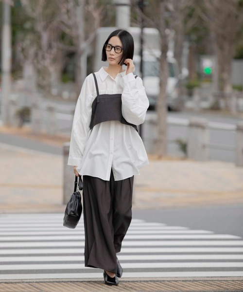 LEPSIM（レプシィム）の「《オフィスライン》アソートスーパーワイドパンツ　637917（その他パンツ・レディース・ベージュ/グレー/チャコールグレー・FREE）」の12枚目の写真