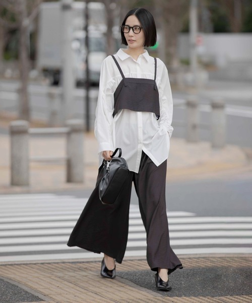 LEPSIM（レプシィム）の「《オフィスライン》アソートスーパーワイドパンツ　637917（その他パンツ・レディース・ベージュ/グレー/チャコールグレー・FREE）」の13枚目の写真