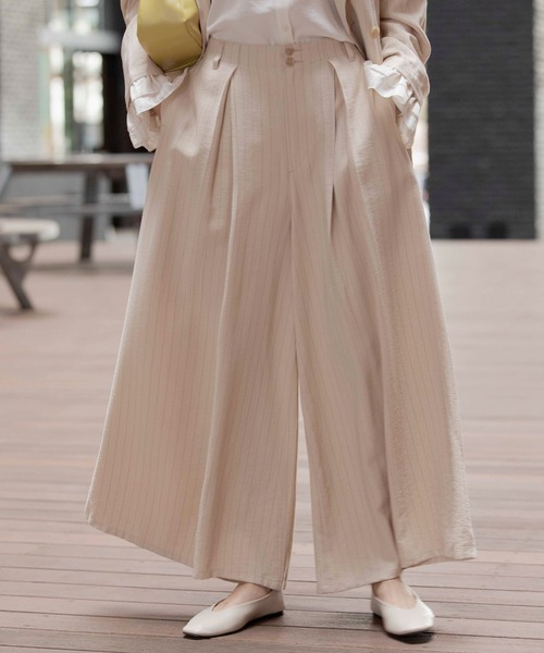 LEPSIM（レプシィム）の「《オフィスライン》アソートスーパーワイドパンツ　637917（その他パンツ・レディース・ベージュ/グレー/チャコールグレー・FREE）」の15枚目の写真