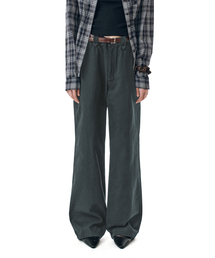 SECONDMONO（セカンドモノローグ）の「Semi Wide Twill Cotton Chino Pants [CHARCOAL]_SEPT051CHARCOAL（その他パンツ）」