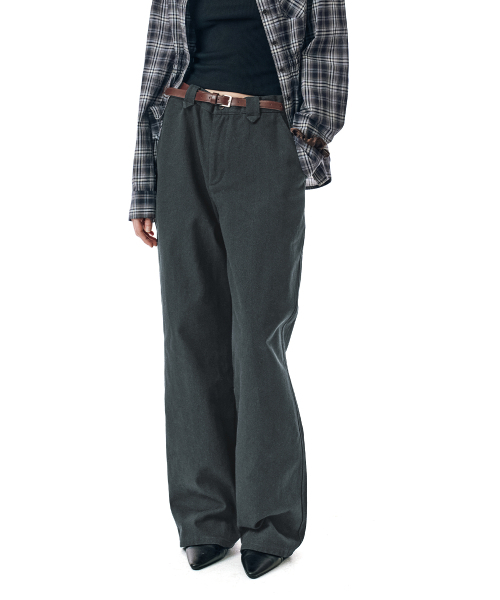 SECONDMONO（セカンドモノローグ）の「Semi Wide Twill Cotton Chino Pants [CHARCOAL]_SEPT051CHARCOAL（その他パンツ・レディース・その他・24/26/28/30/32/34）」の6枚目の写真
