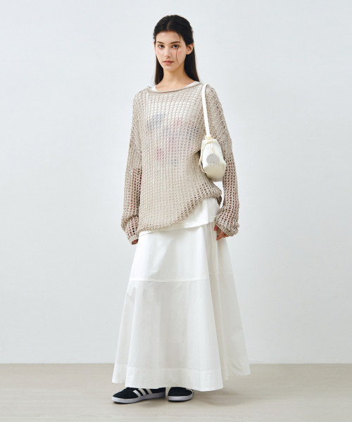 MONGDOL(モンドル)の「ペーパーネットシースルーニットトップ グレー MDKT126GRAY(ニット/セーター・レディース・その他・F)」の5枚目の写真