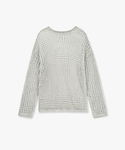 MONGDOL(モンドル)の「ペーパーネットシースルーニットトップ グレー MDKT126GRAY(ニット/セーター・レディース・その他・F)」の6枚目の写真