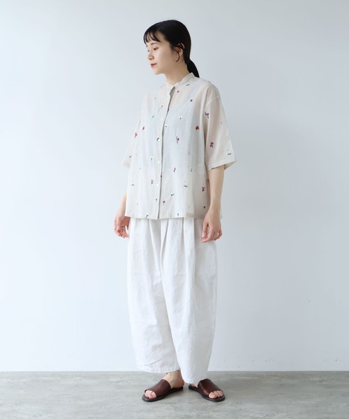 yuni(ユニ )の「Cotton/Nylon sheer floral刺繍half sleeves シャツ(シャツ/ブラウス・レディース・グレー/パープル/ベージュ・FREE)」の22枚目の写真